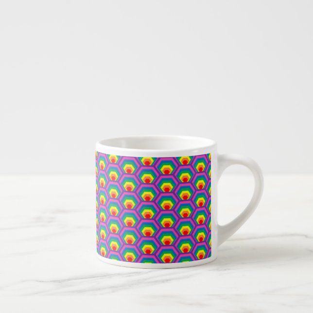 Abstract colourful shapes espresso cup (Right)