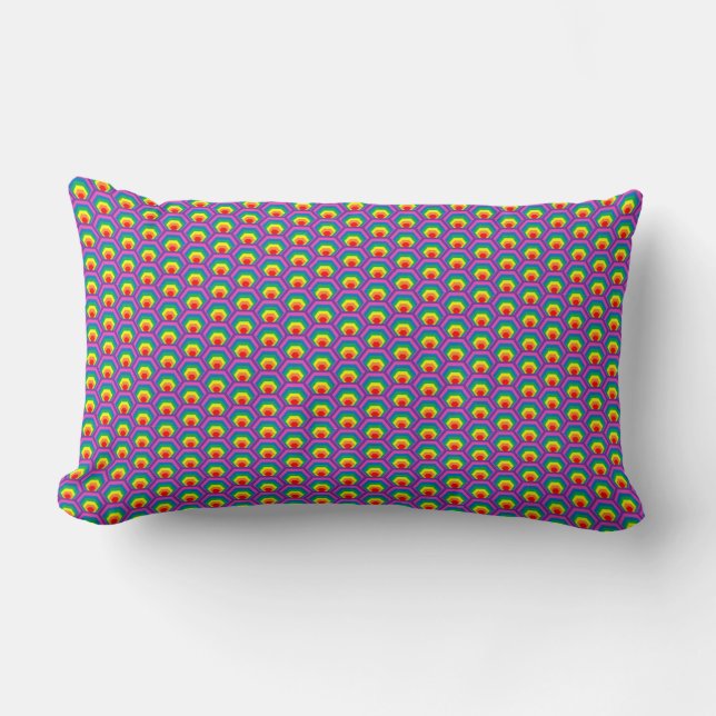Abstract colourful shapes lumbar cushion (Front)