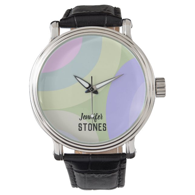 Abstract colourful shapes watch (Front)