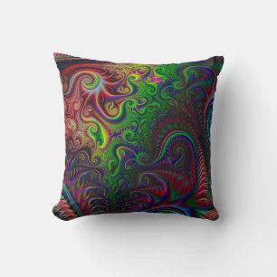 Abstract Colourful Spiral Pattern Cushion