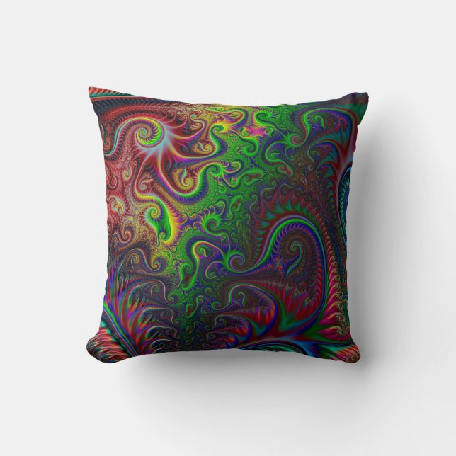 Abstract Colourful Spiral Pattern Cushion (Front)