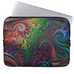 Abstract Colourful Spiral Pattern Laptop Sleeve