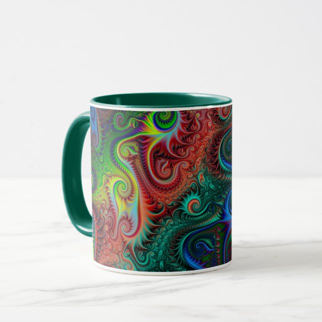 Abstract Colourful Spiral Pattern  Mug (Front Left)