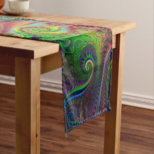 Abstract Colourful Spiral Pattern Short Table Runner