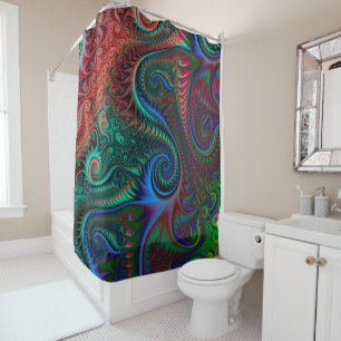 Abstract Colourful Spiral Pattern  Shower Curtain
