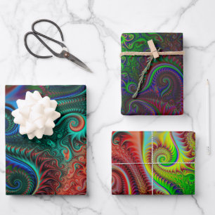 Abstract Colourful Spiral Pattern  Wrapping Paper Sheet
