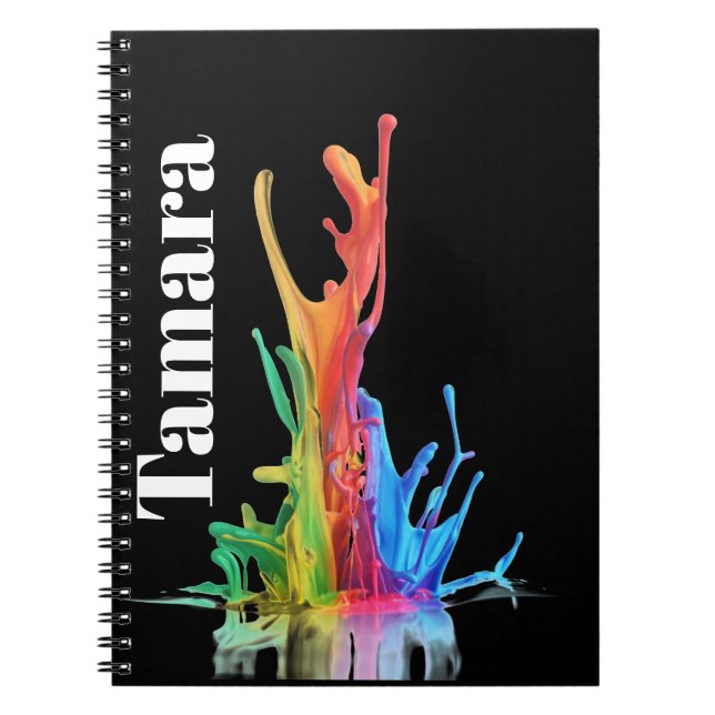 Abstract Colourful Splash Rainbow Lava Lamp  Notebook (Front)