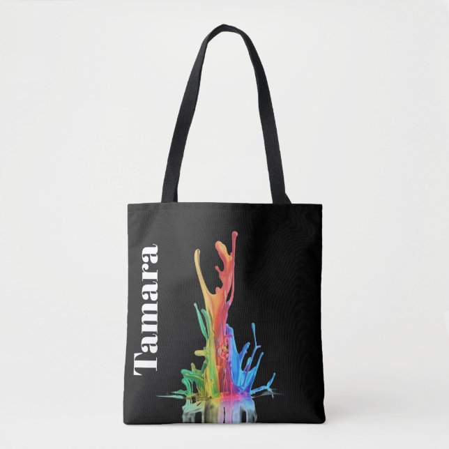 Abstract Colourful Splash Rainbow Lava Lamp  Tote Bag (Front)