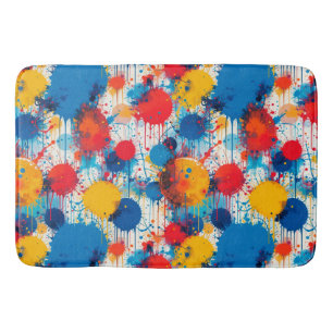 Abstract Colourful Splatter Art Bath Mat