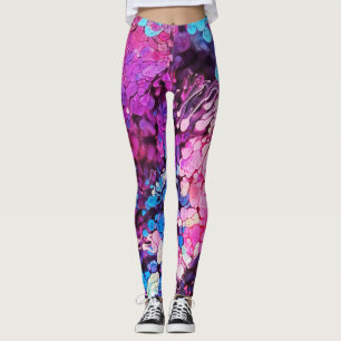 Abstract Colourful Splatter Paint Rainbow Version  Leggings