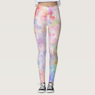 Abstract Colourful Splatter Paint Rainbow Version  Leggings