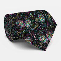 Abstract Colourful Spooky Skulls Halloween