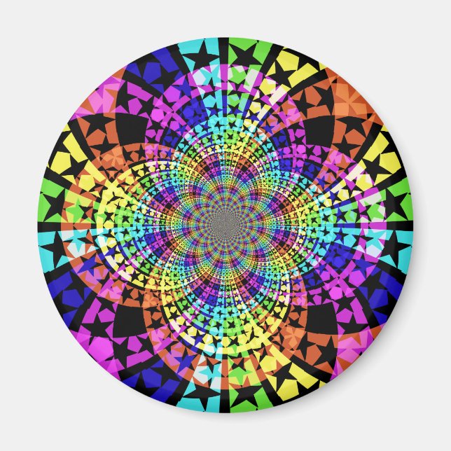 Abstract colourful stars magnet (Front)