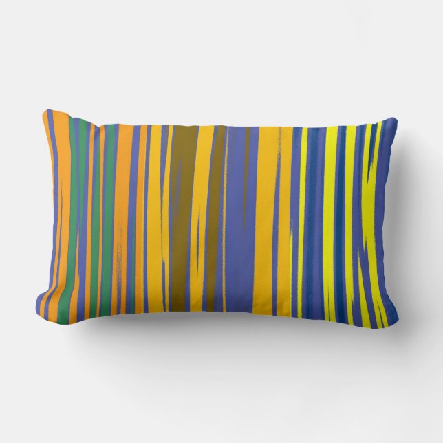 Abstract Colourful Stripes Pattern #2 Lumbar Cushion (Front)
