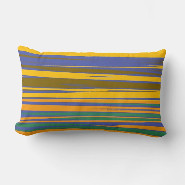 Abstract Colourful Stripes Pattern Lumbar Cushion (Front)
