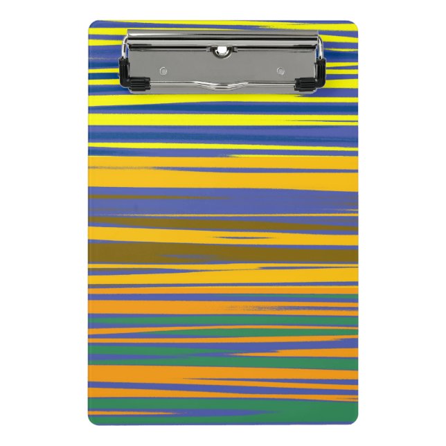 Abstract Colourful Stripes Pattern Mini Clipboard (Front)