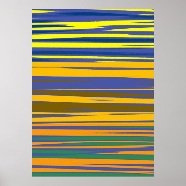 Abstract Colourful Stripes Pattern Poster (Front)