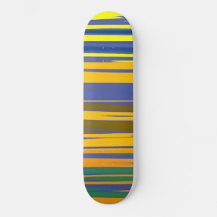 Abstract Colourful Stripes Pattern Skateboard