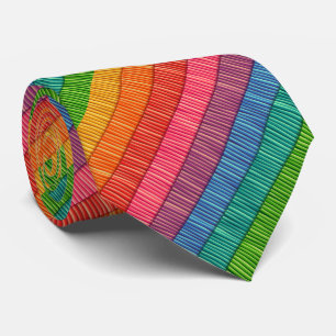 Abstract colourful stripes pattern tie