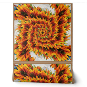 Abstract Colourful Sunflower Swirl Art Design Wallpaper