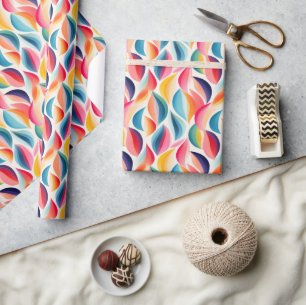 Abstract Colourful Swirls  Vibrant Rainbow Pattern Wrapping Paper