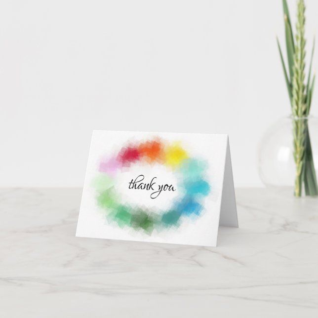Abstract Colourful Template Script Thank You Text (Front)