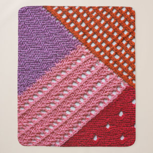 Abstract colourful texture knitted by spokes.Knitt Sherpa Blanket