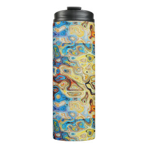Abstract colourful textured pattern thermal tumbler
