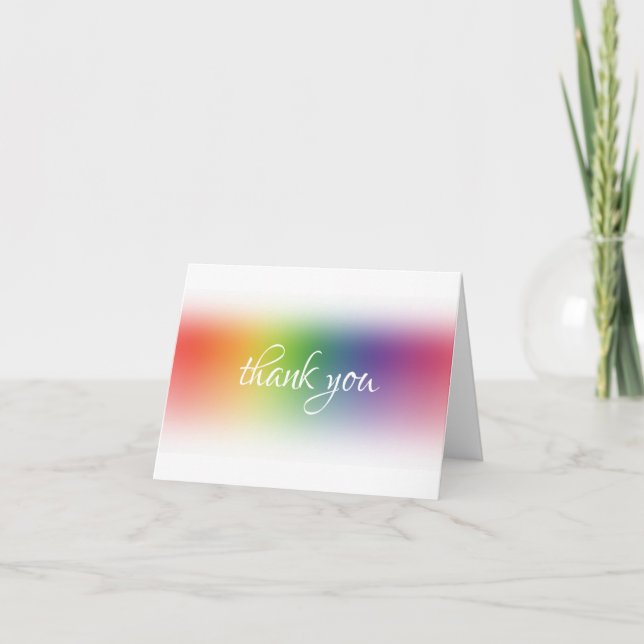 Abstract Colourful Thank You Hand Script Elegant Card (Front)