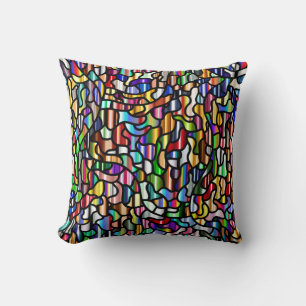 Abstract Colourful Tiled Pattern Cushion