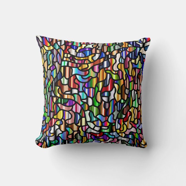 Abstract Colourful Tiled Pattern Cushion (Front)