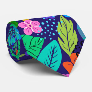 Abstract colourful tropical pattern tie