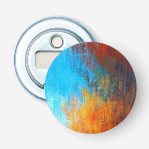 Abstract colourful turquoise blue, orange and red bottle opener