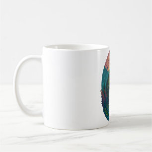 Abstract Colourful Turtle with Planet Earth Coffee Mug
