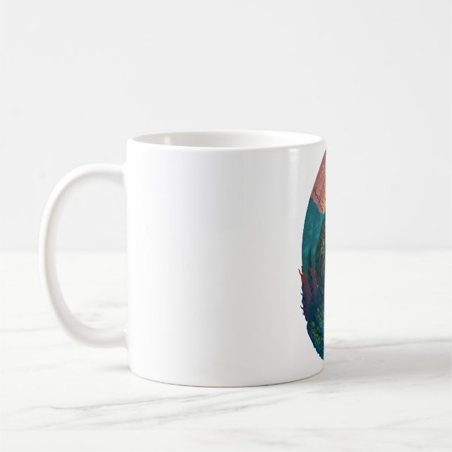 Abstract Colourful Turtle with Planet Earth Coffee Mug (Left)
