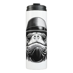 Abstract Colourful Turtle with Planet Earth Thermal Tumbler