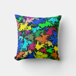 Abstract Colourful Twirl / Greenleaf / Cushion
