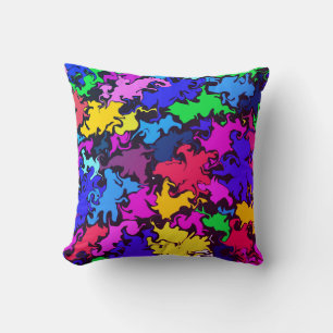 Abstract Colourful Twirl / Miami / Cushion