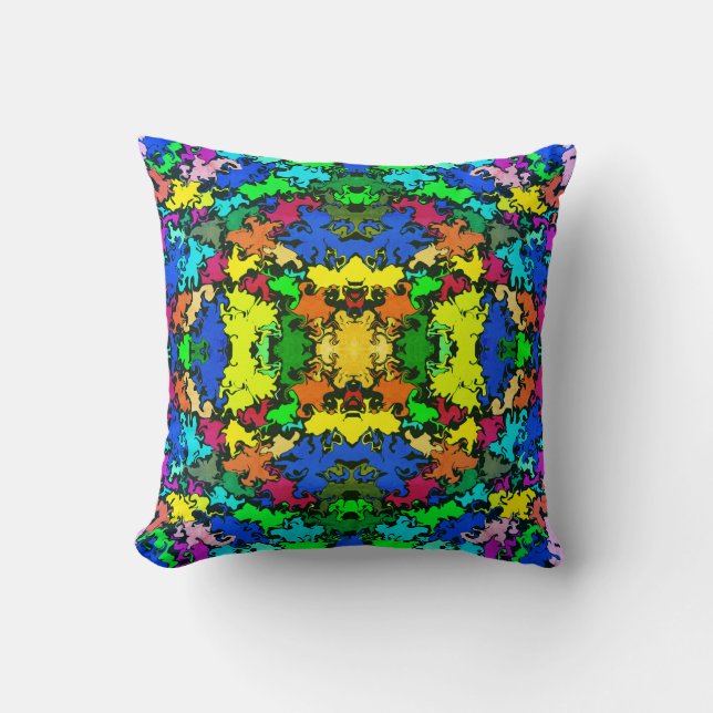 Abstract Colourful Twirl / Mirror / Greenleaf / Cushion (Front)