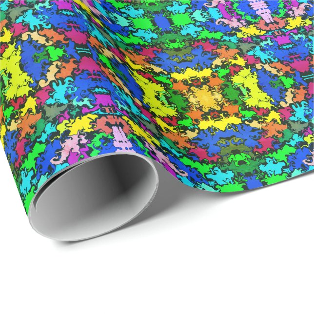 Abstract Colourful Twirl / Mirror / Greenleaf / Wrapping Paper (Roll Corner)