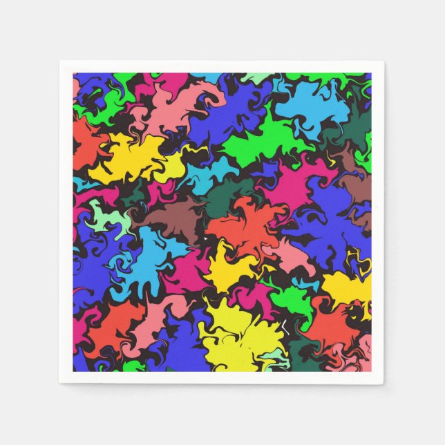 Abstract Colourful Twirl / Paper Napkin (Front)