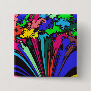 Abstract Colourful Twirl / Pinched / 15 Cm Square Badge