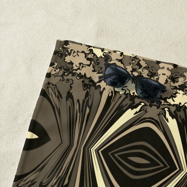 Abstract Colourful Twirl Pinched Half Brick / Sepi Beach Towel (In Situ)