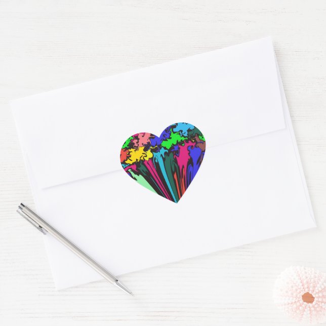 Abstract Colourful Twirl / Pinched / Heart Sticker (Envelope)