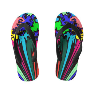 Abstract Colourful Twirl / Pinched / Kid's Thongs