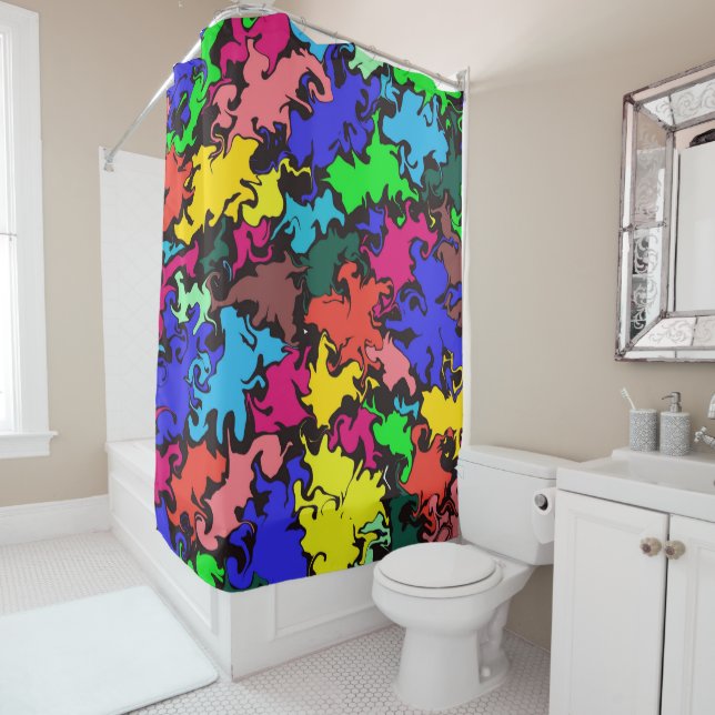 Abstract Colourful Twirl /  Shower Curtain (In Situ)