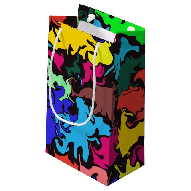 Abstract Colourful Twirl /  Small Gift Bag (Back Angled)