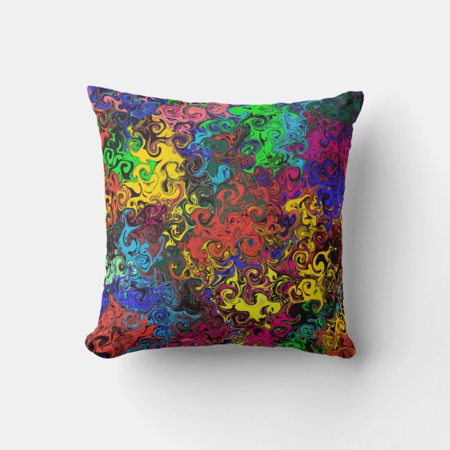 Abstract Colourful Twirlers /  Cushion (Front)