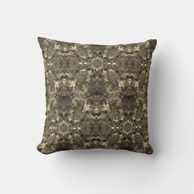 Abstract Colourful Twirlers / Half Brick / Sepia / Cushion (Front)