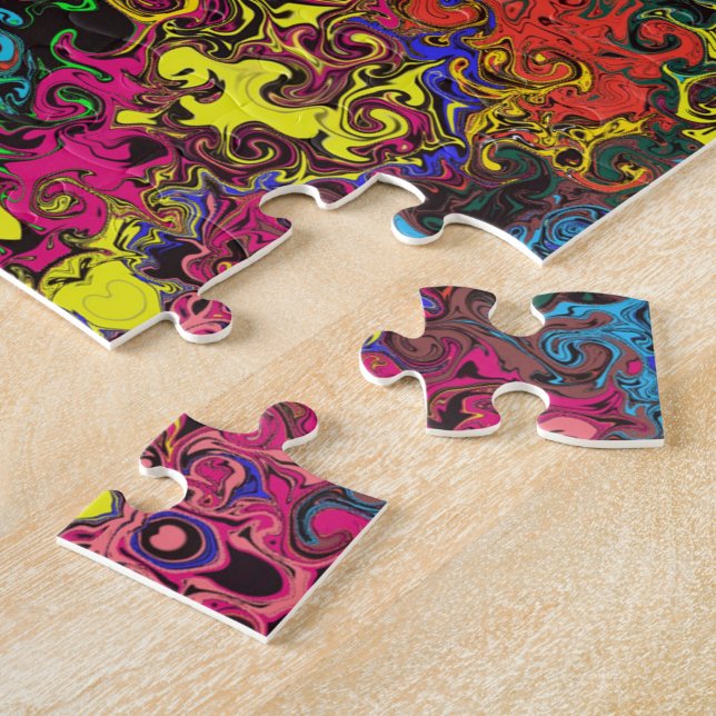 Abstract Colourful Twirlers / Half Drop / Jigsaw Puzzle (Side)